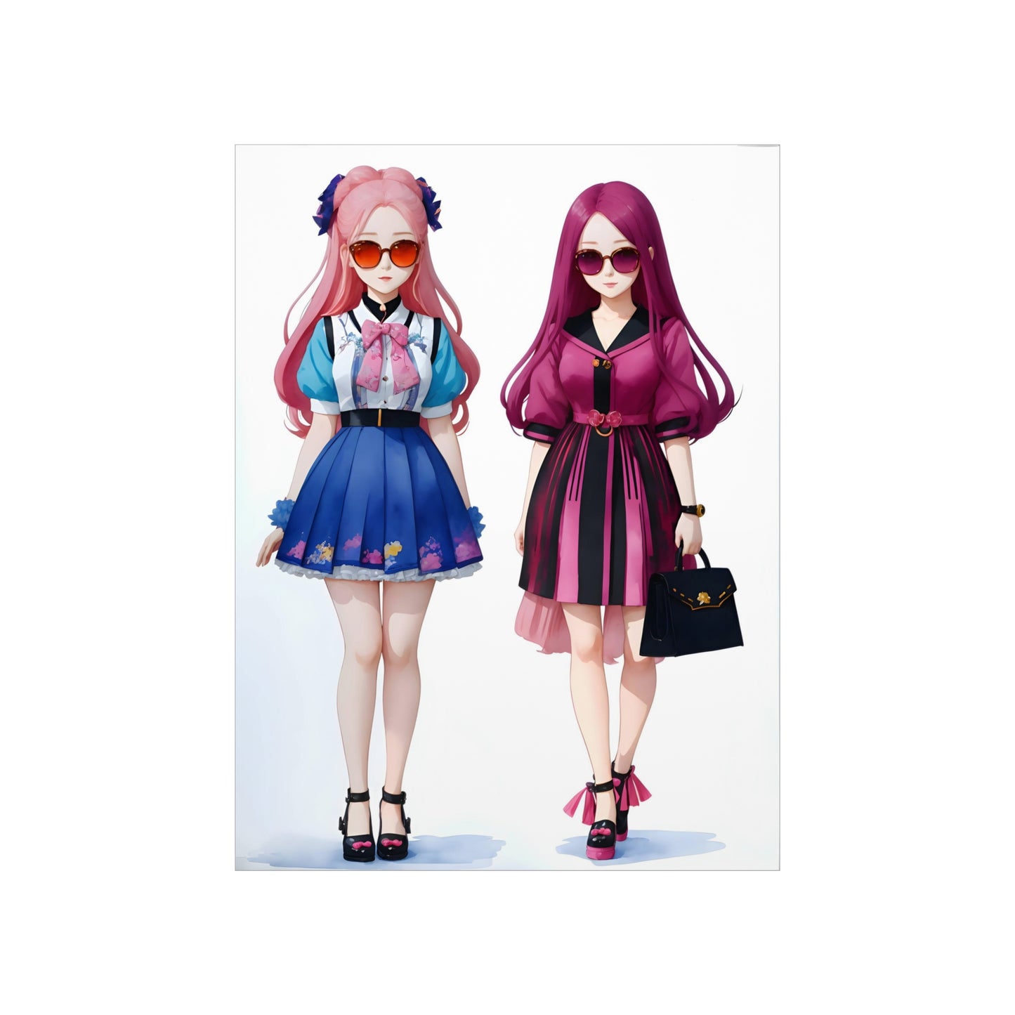 Two Chibi Glamour Girl Poster