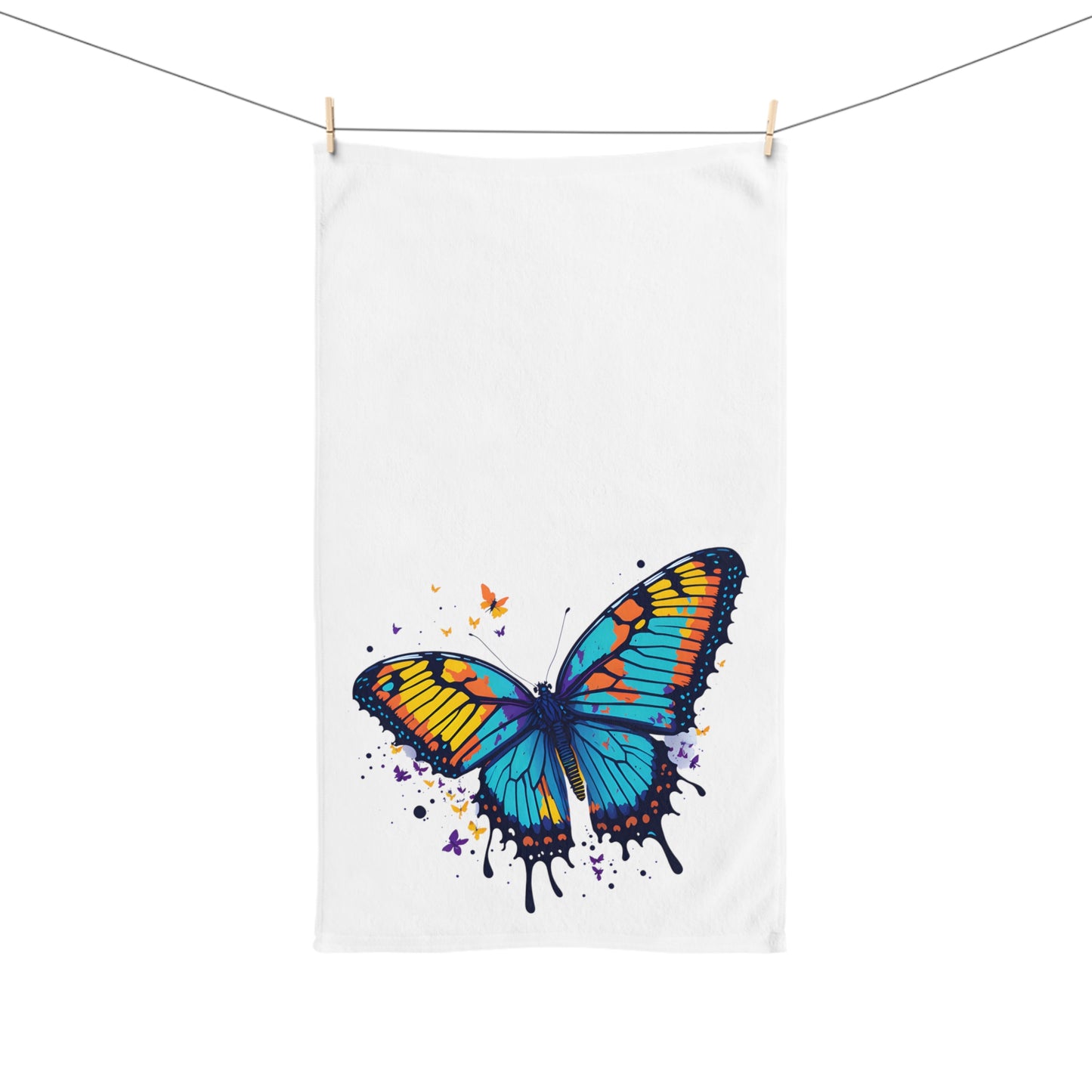 Vibrant Butterfly Hand Towel