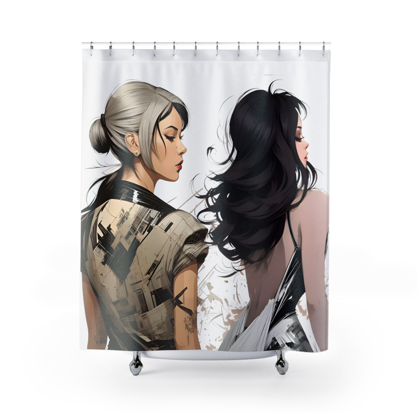 Side by Side Shower Curtain