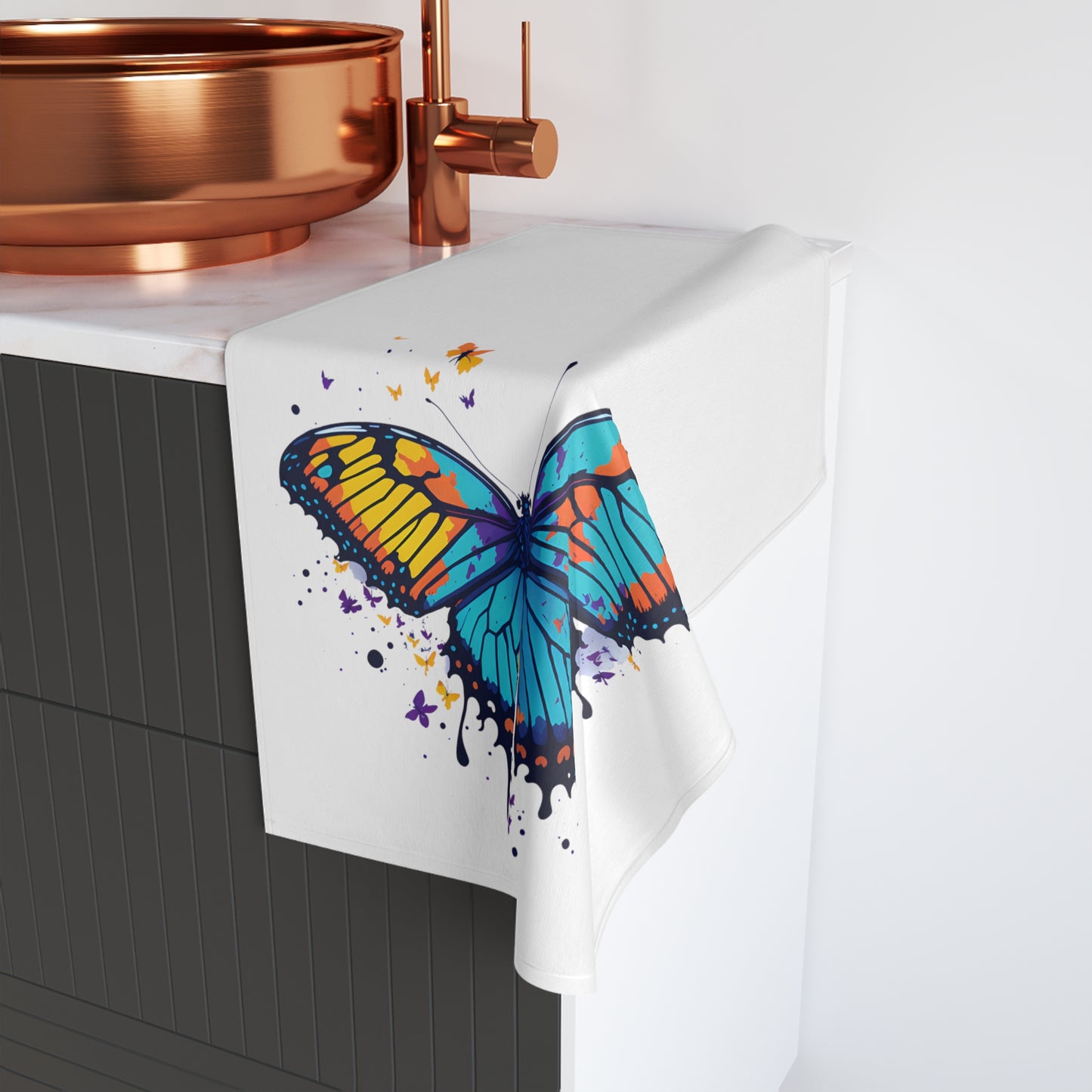 Vibrant Butterfly Hand Towel