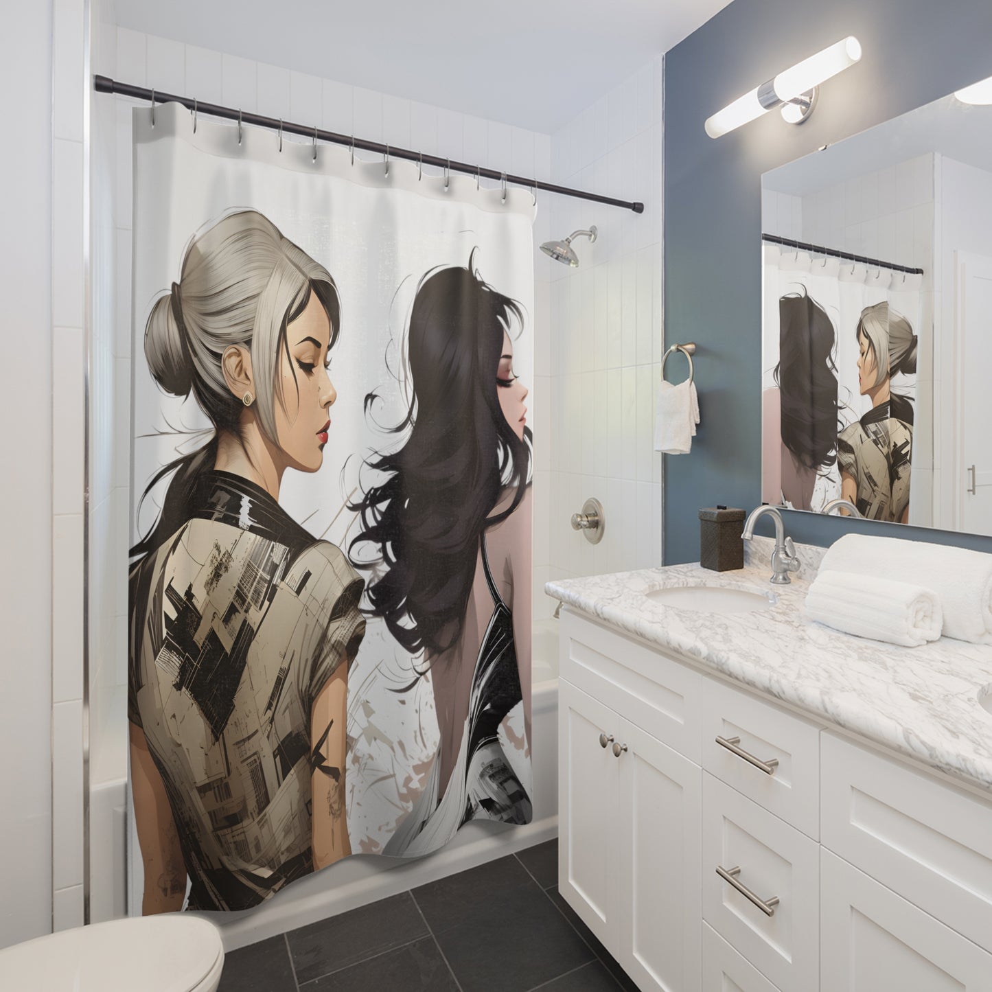 Side by Side Shower Curtain