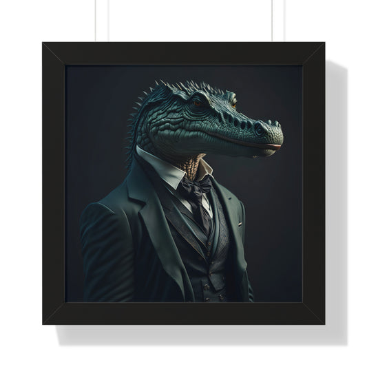 The Dapper Crocodile Framed Print