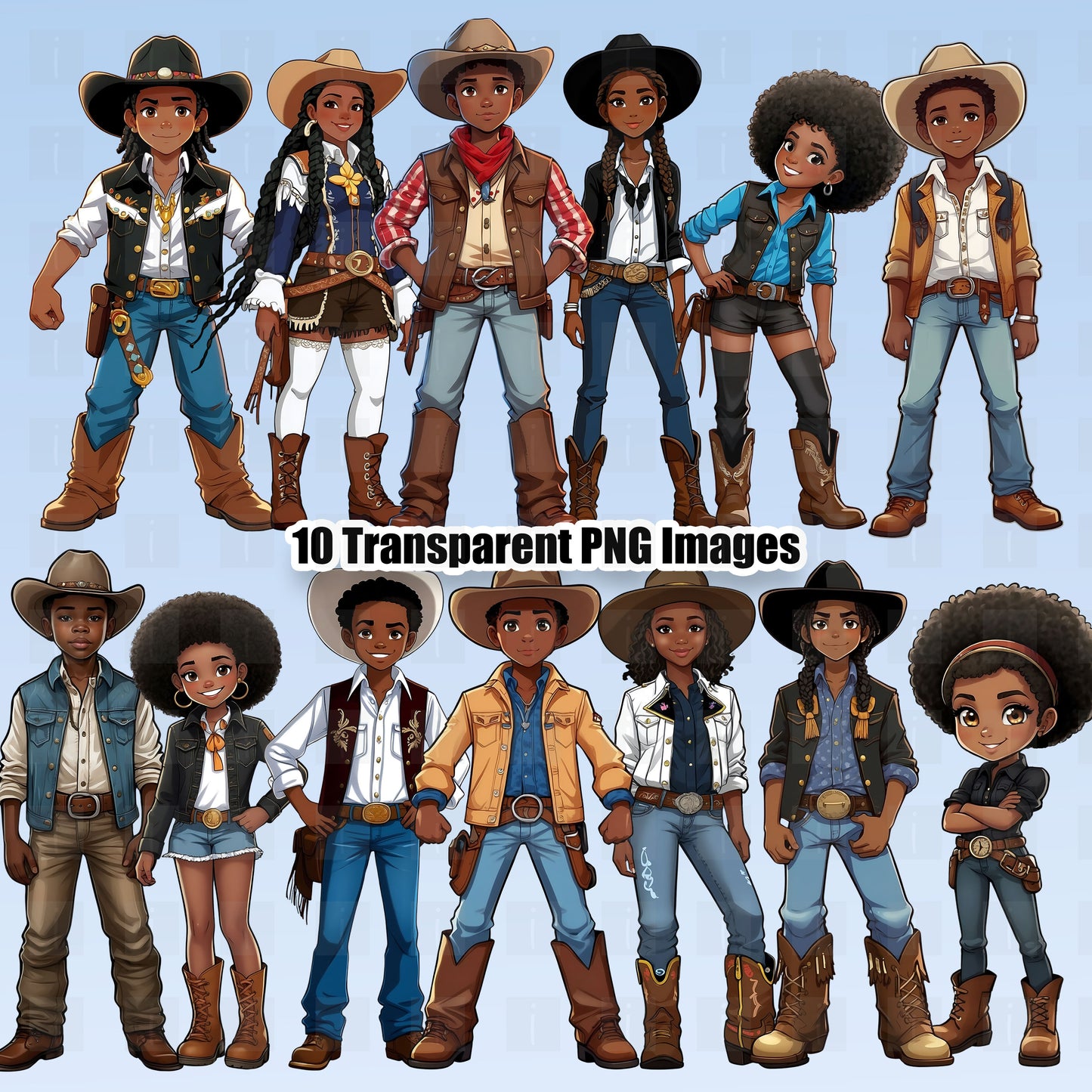 13 Cowgirls Clipart