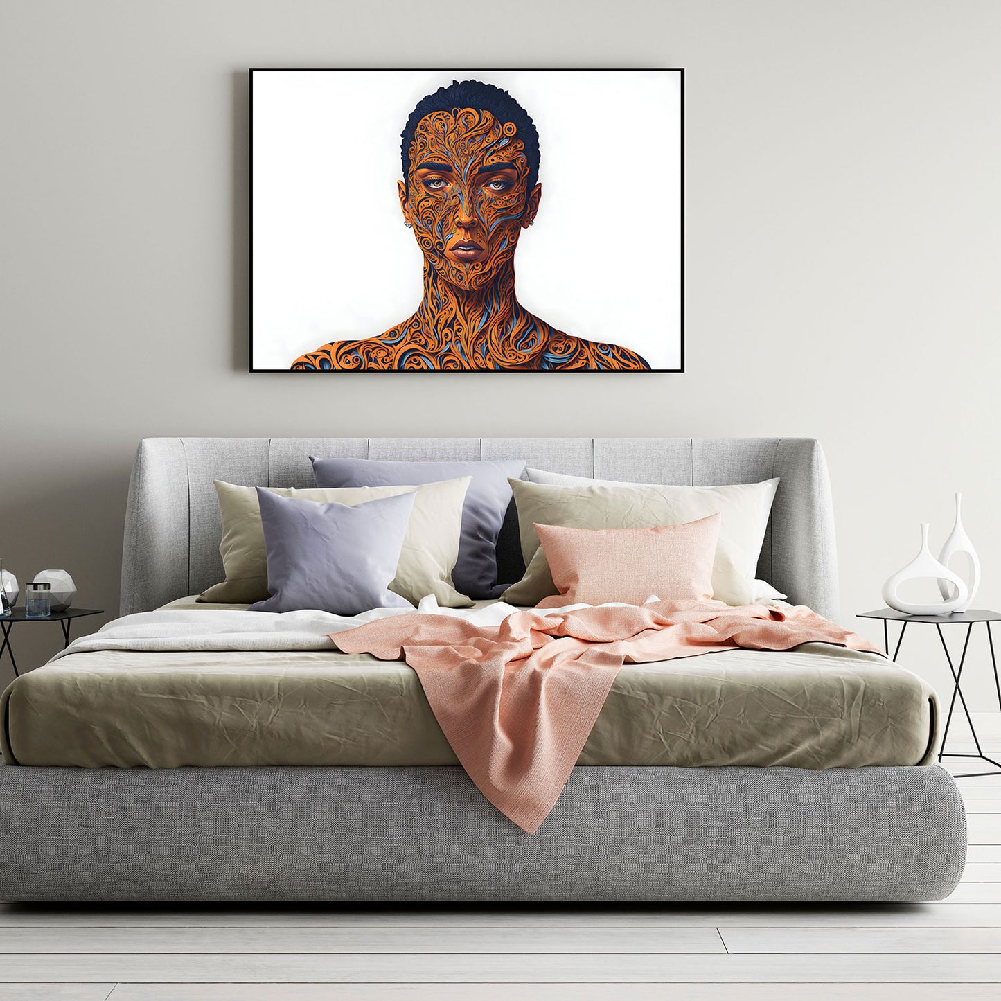 Gene Paper Faces Framed Print