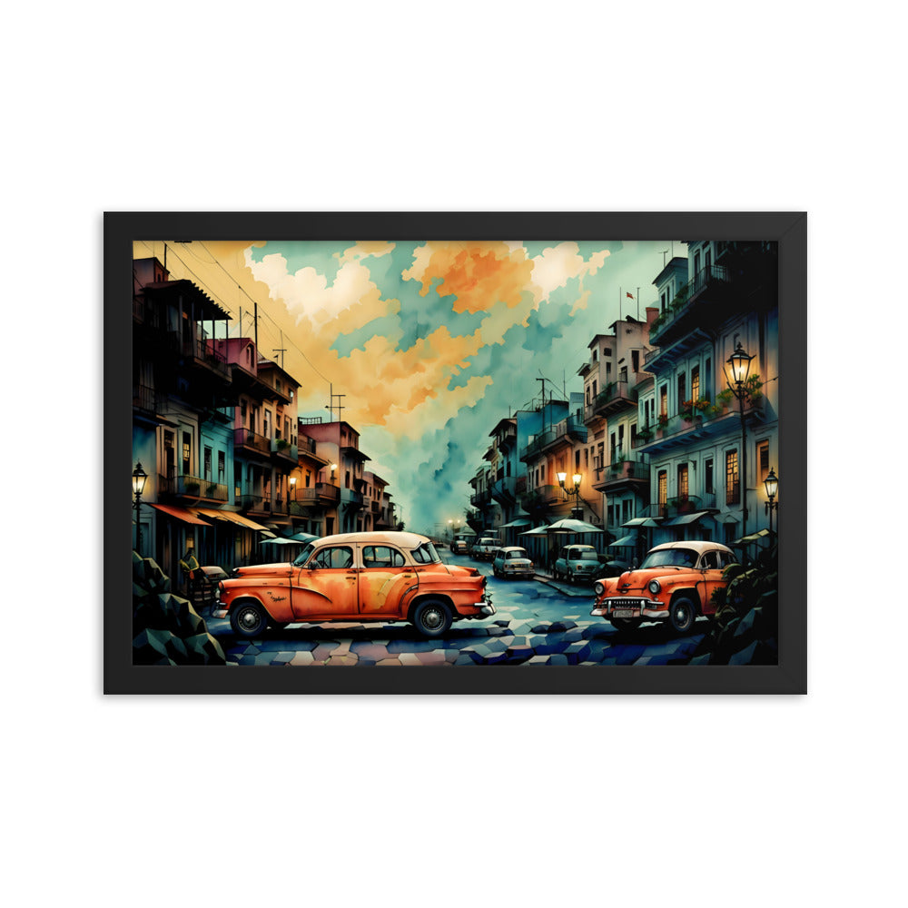 Rolling Through Havana Framed Art Print
