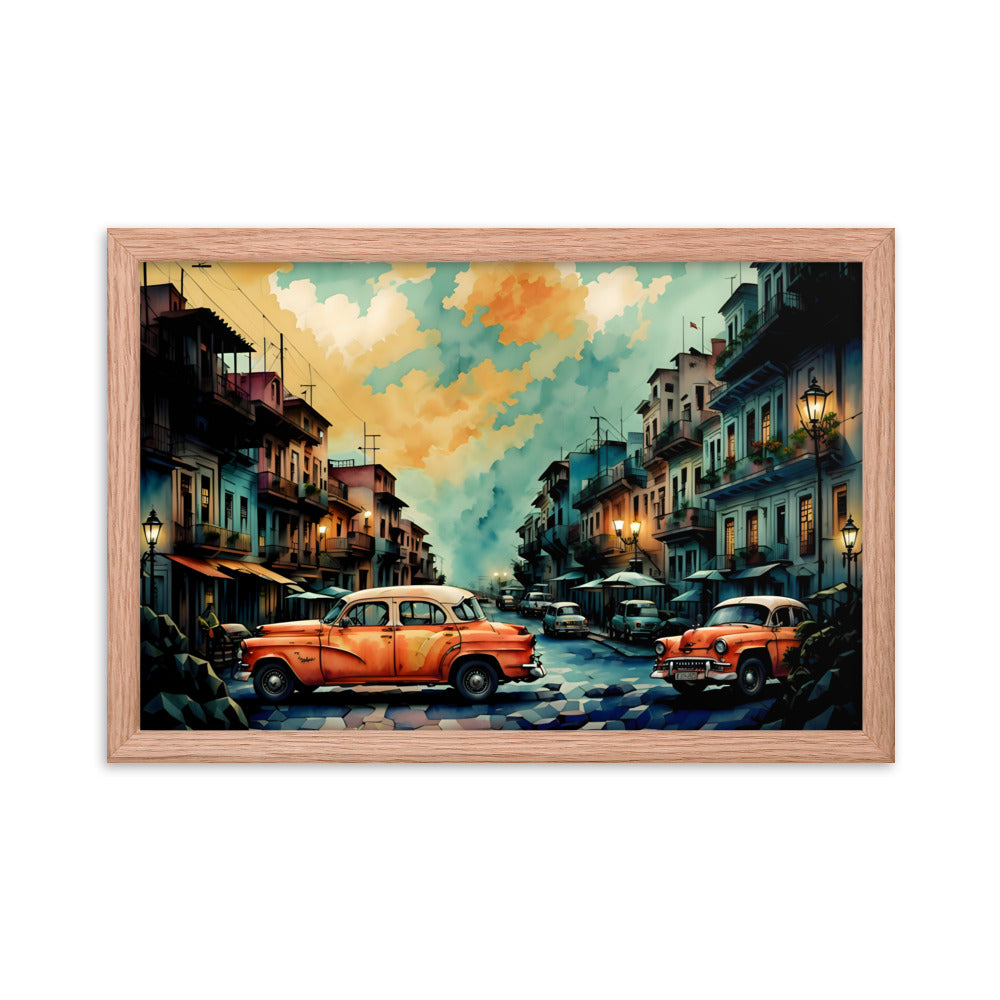Rolling Through Havana Framed Art Print