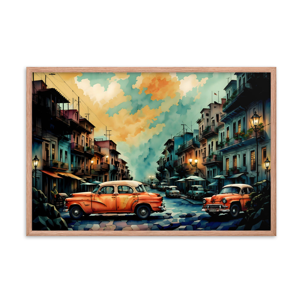 Rolling Through Havana Framed Art Print