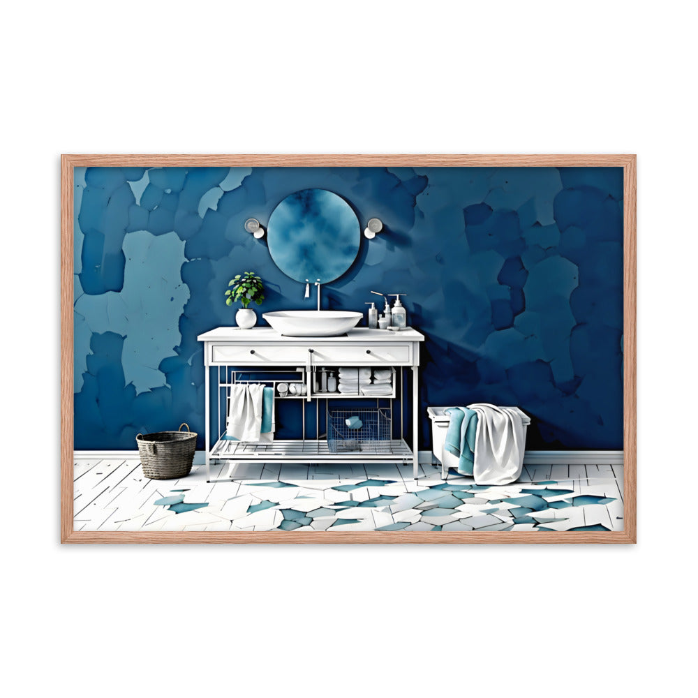 Blue Wall Reflections Framed Art Print