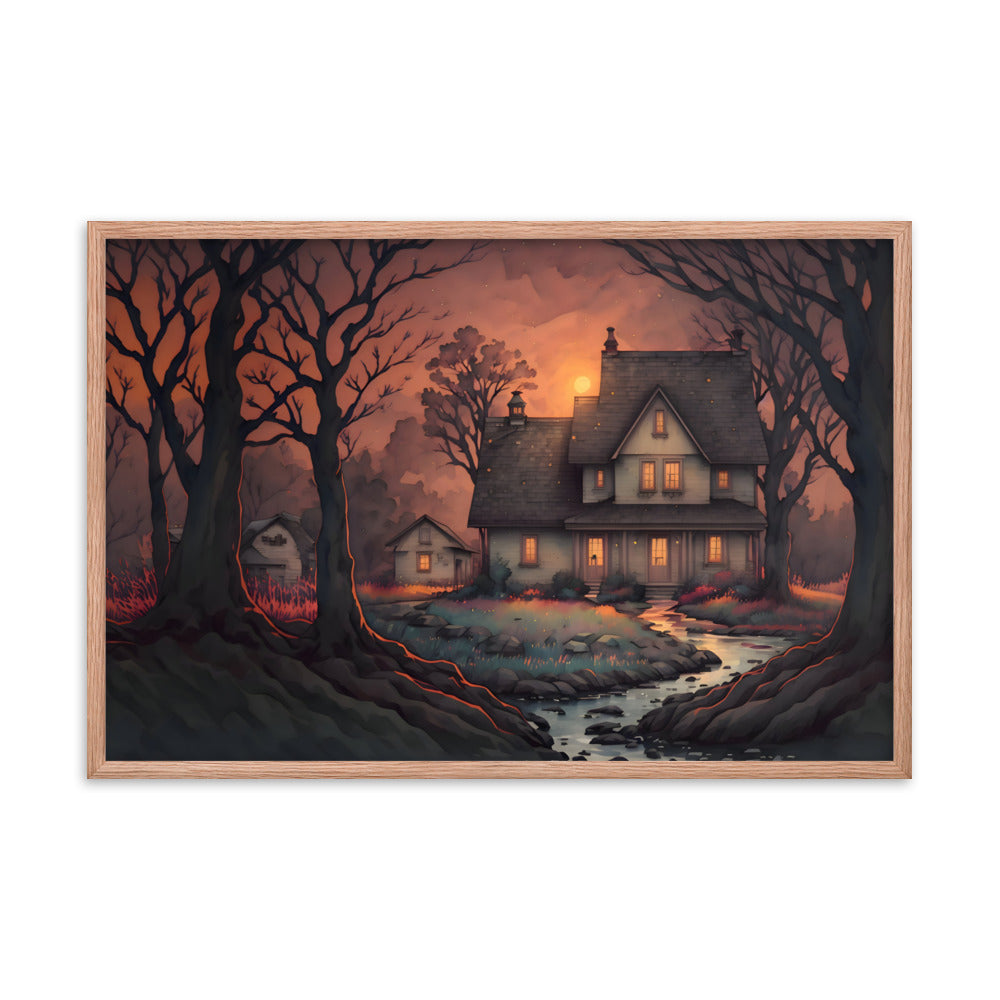 Twilight on the Farm Framed Art Print