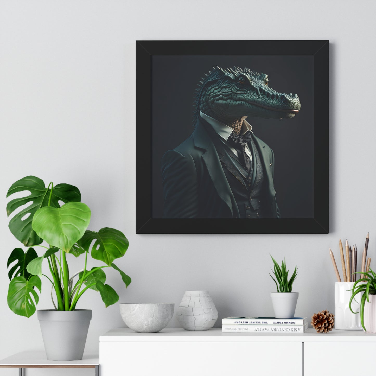 The Dapper Crocodile Framed Print