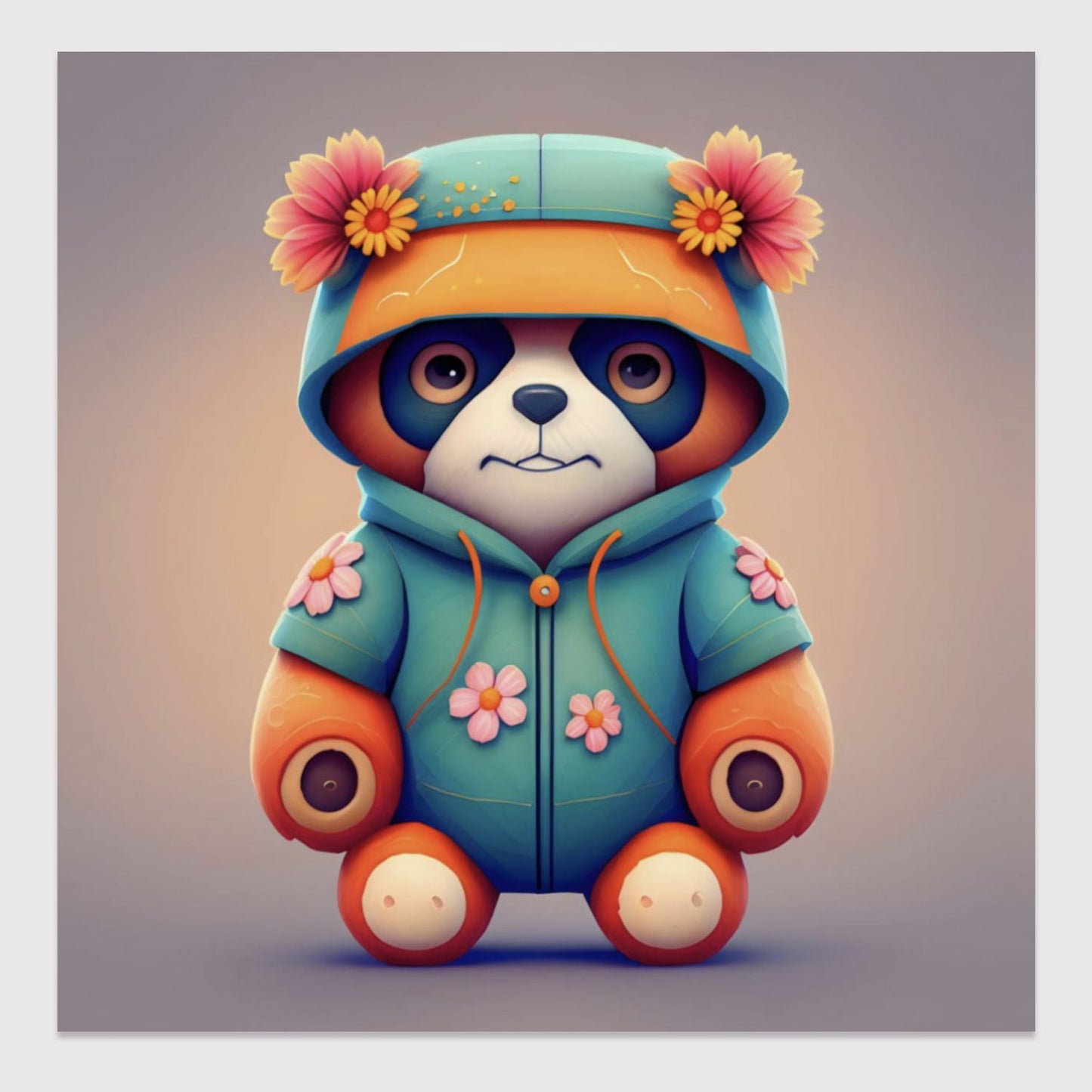 Floral Teddy Poster