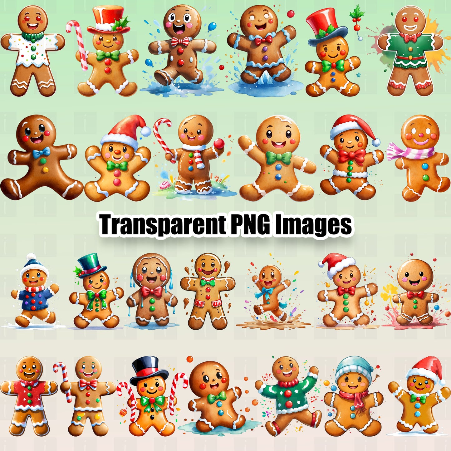 26 Gingerbread Men Clipart