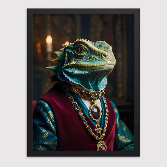 King Lizard Framed Art Print