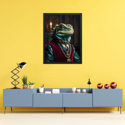 King Lizard Framed Art Print