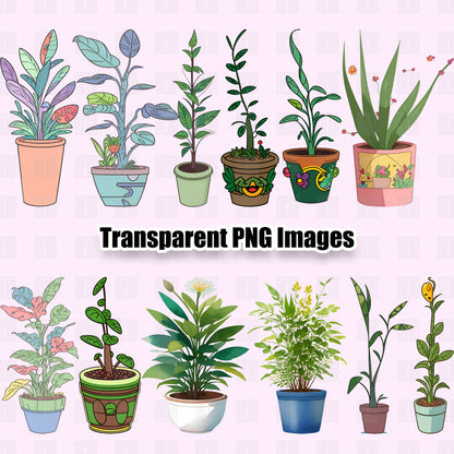 24 Houseplants Clipart