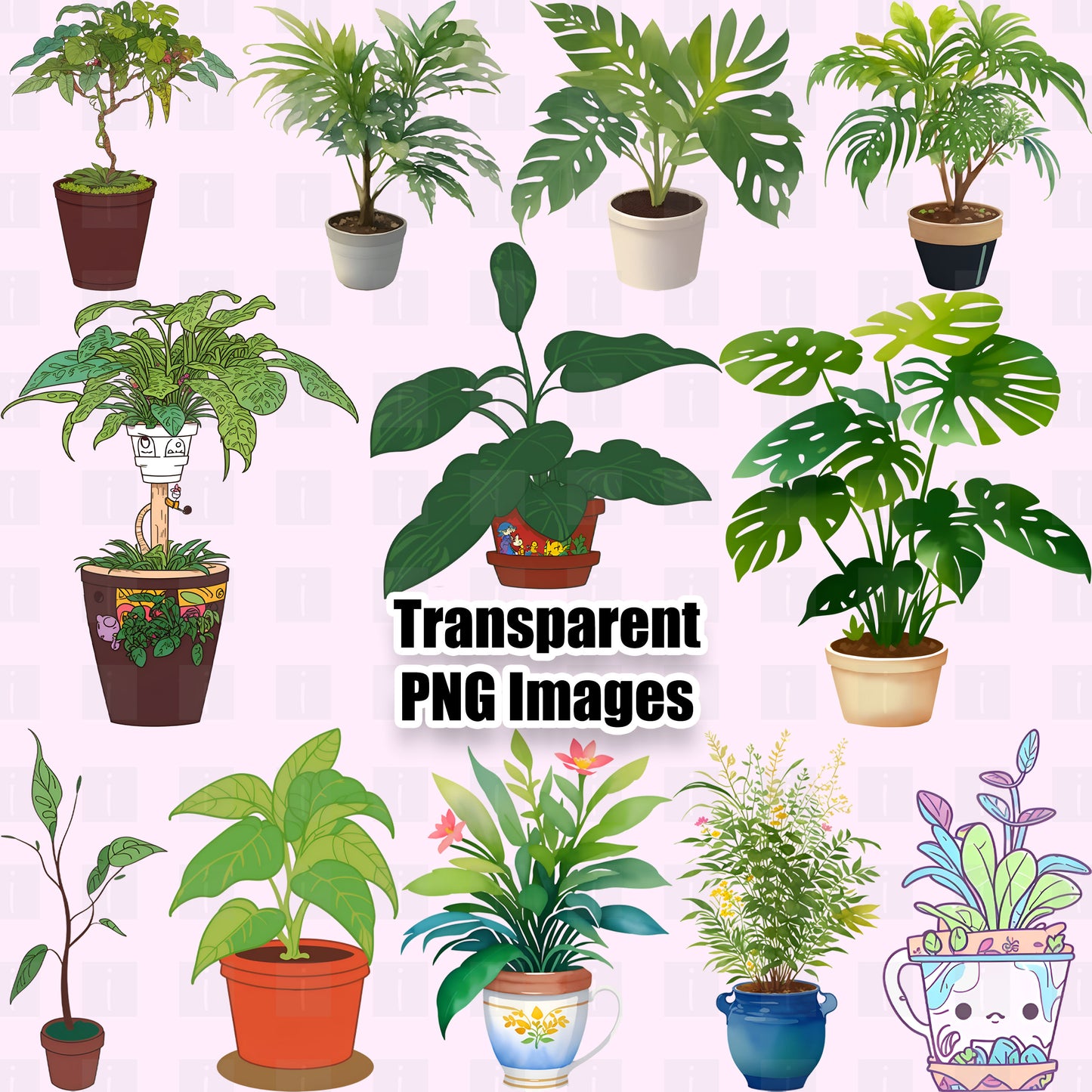 24 Houseplants Clipart