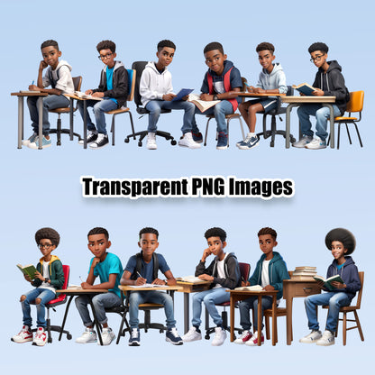 12 High School Boys Clipart