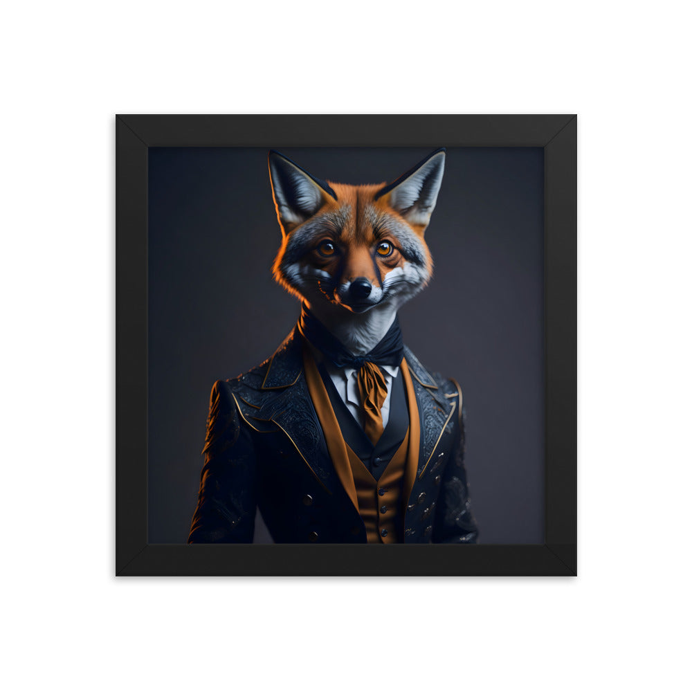 Fox in Finery Framed Art Print