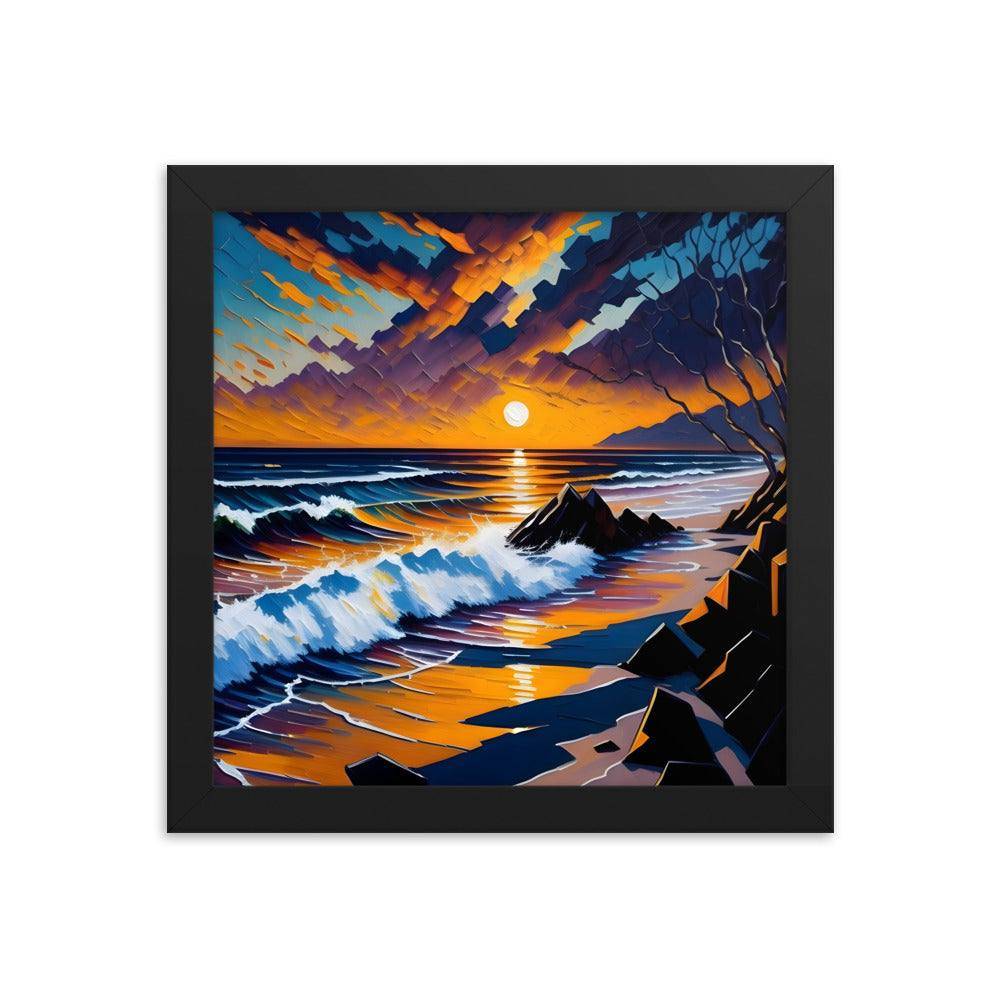 Sunset Ripples Framed Art Print