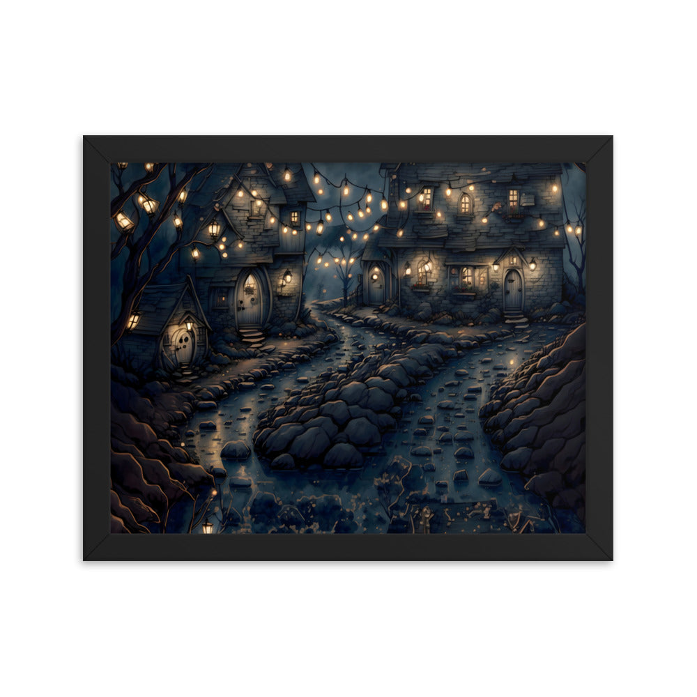 Villa in the Shadows Framed Art Print