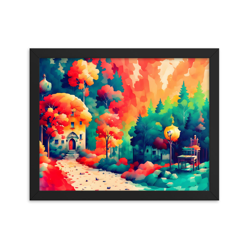 Autumnal Abode Framed Art Print