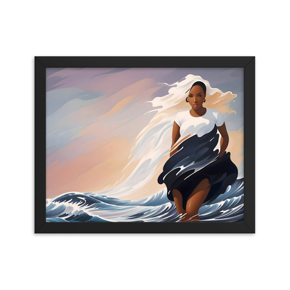 Ebony Waves Framed Art Print