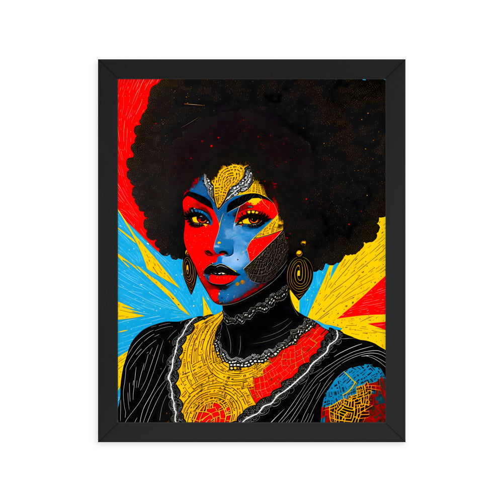 Crowned in Curls Framed Art Print