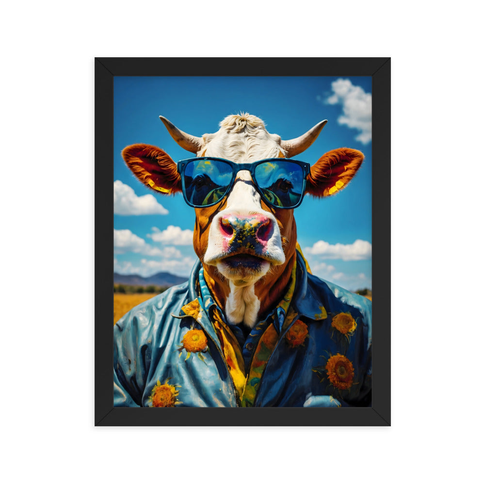 Moo-vin' in Style Framed Art Print