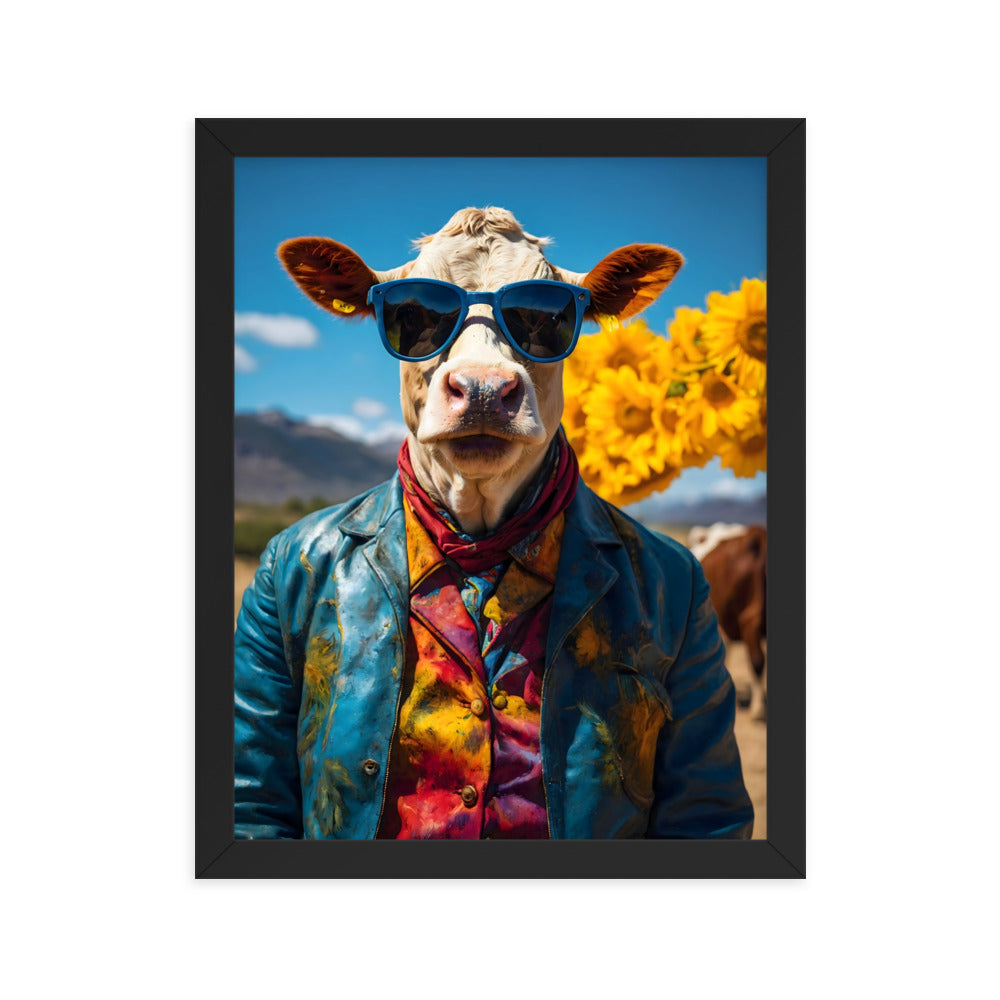 Sunny Moo-d Framed Art Print