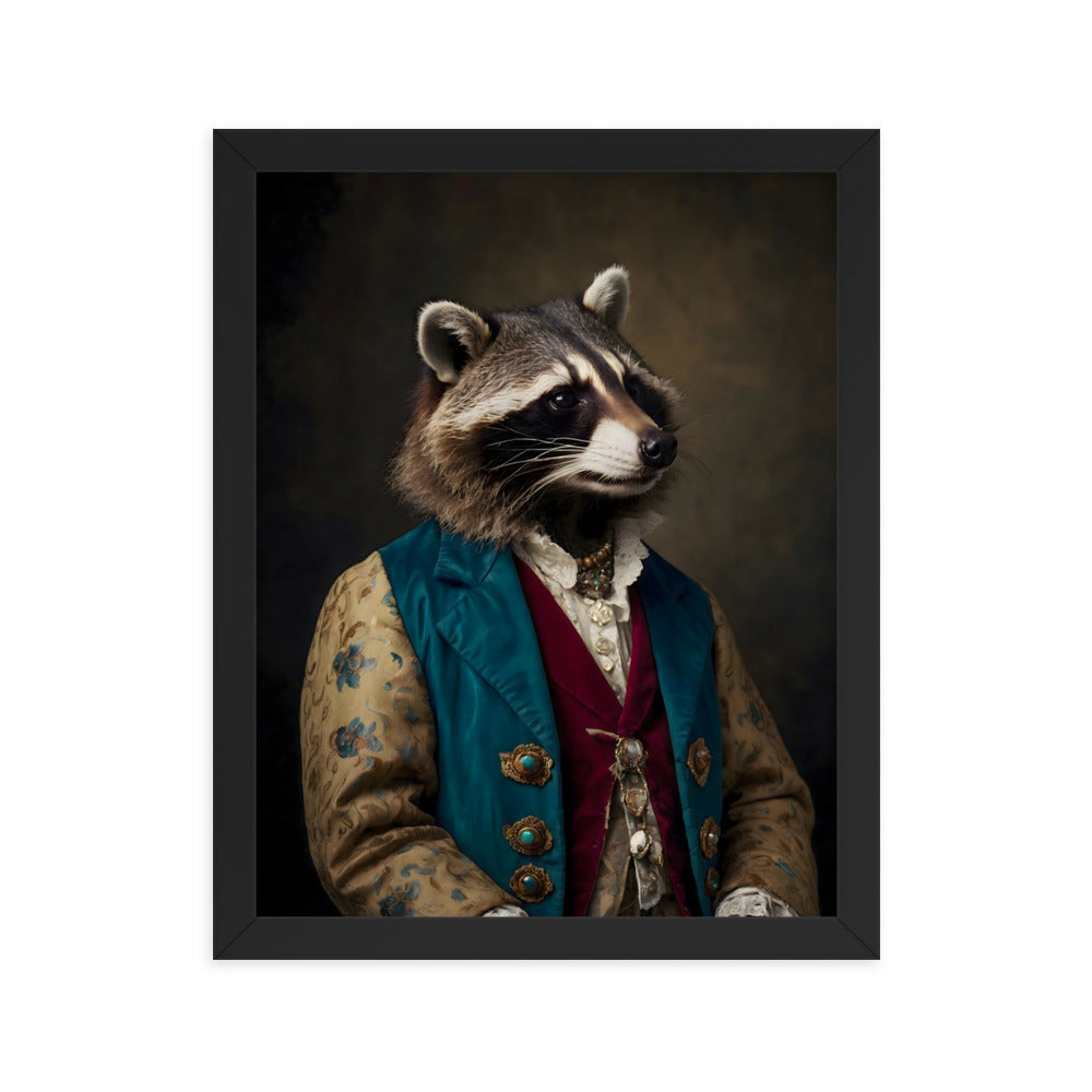 Renaissance Raccoon Framed Art Print