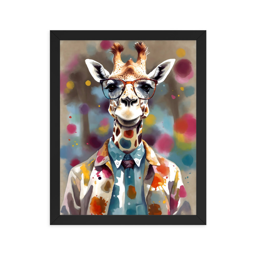 Long Neck Gentleman Framed Art Print