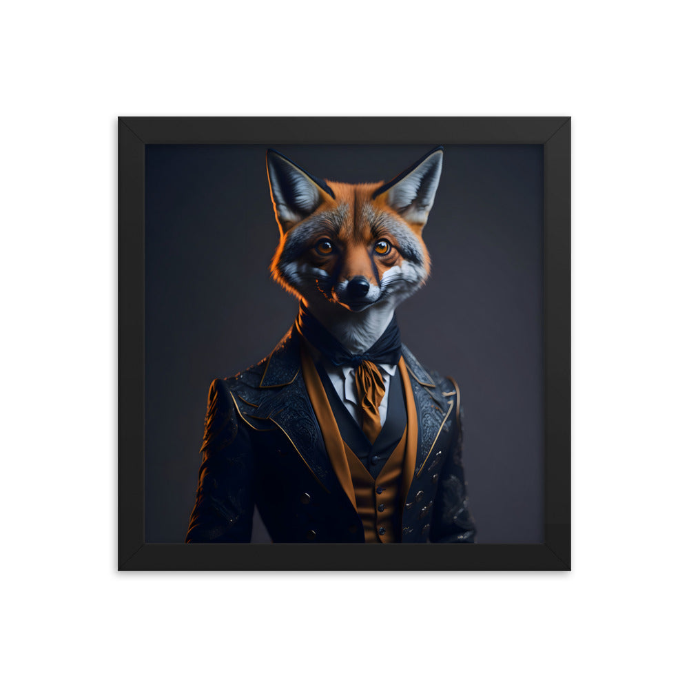 Fox in Finery Framed Art Print