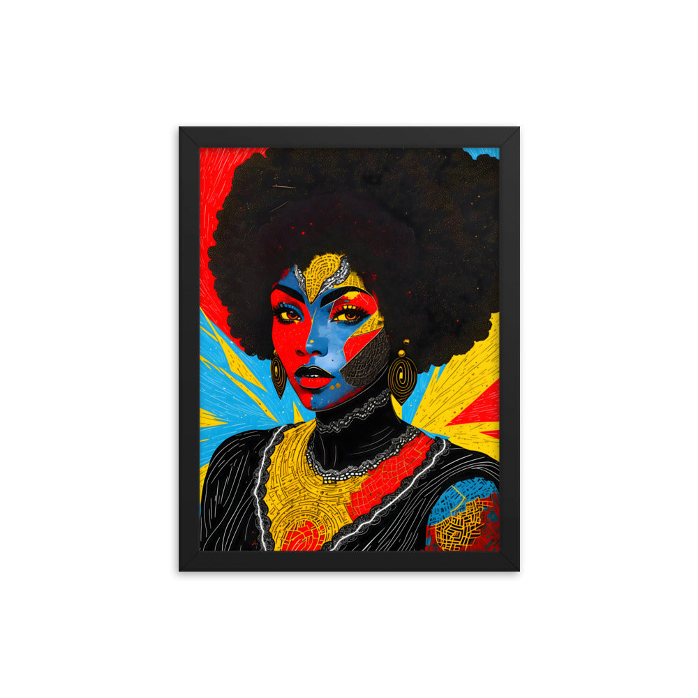 Crowned in Curls Framed Art Print