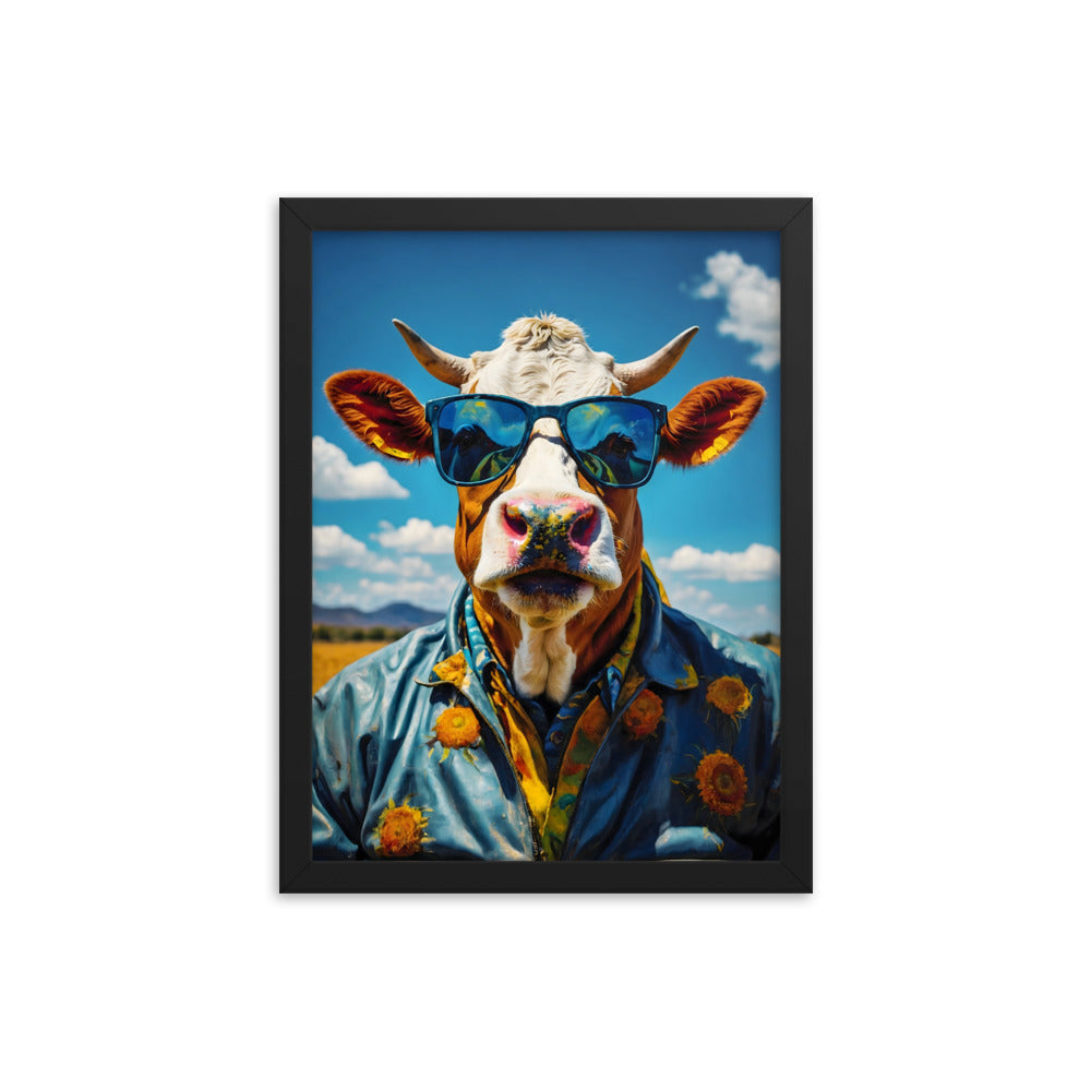 Moo-vin' in Style Framed Art Print