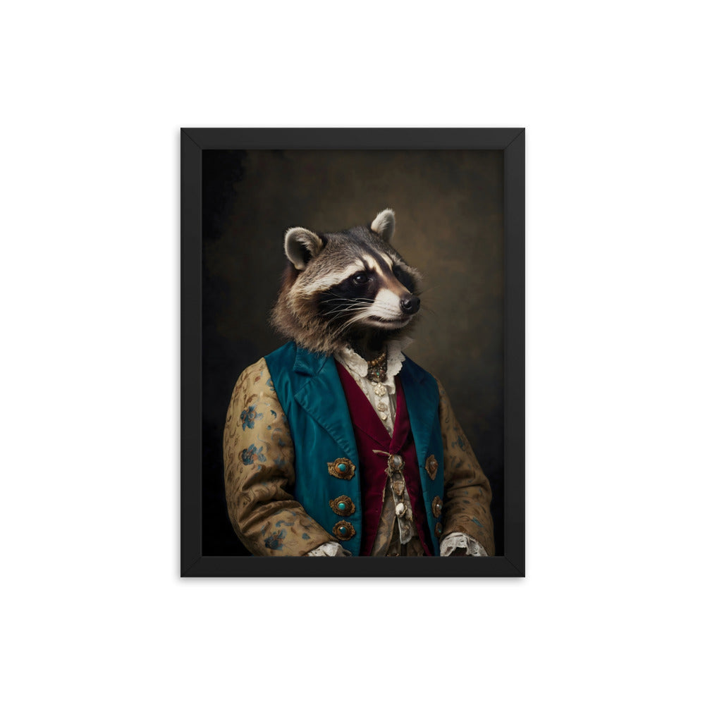 Renaissance Raccoon Framed Art Print