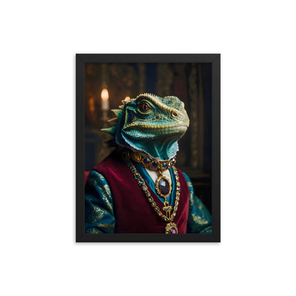 King Lizard Framed Art Print