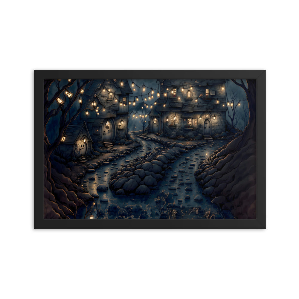 Villa in the Shadows Framed Art Print