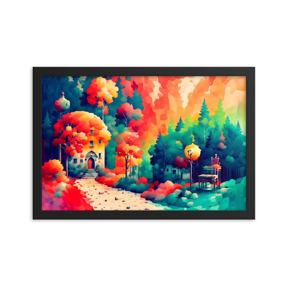 Autumnal Abode Framed Art Print