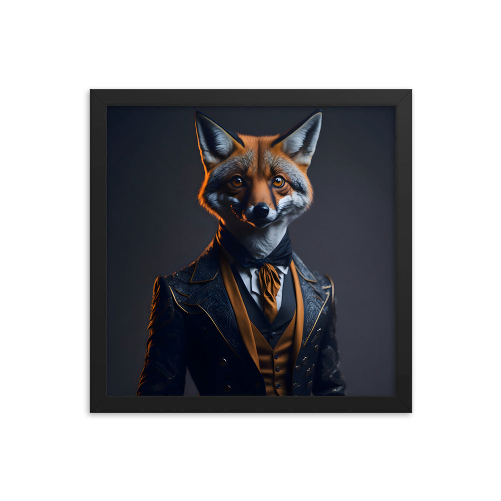 Fox in Finery Framed Art Print