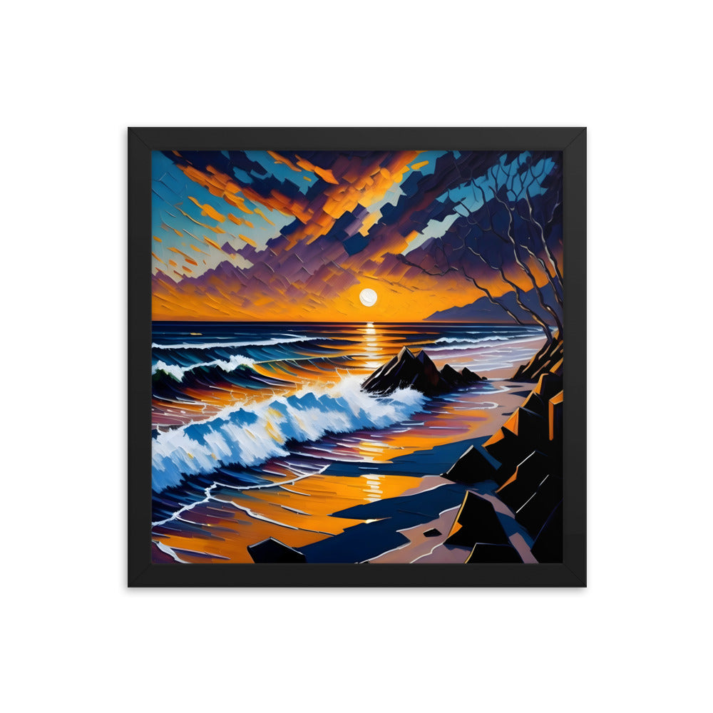 Sunset Ripples Framed Art Print