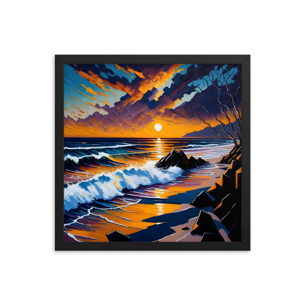 Sunset Ripples Framed Art Print