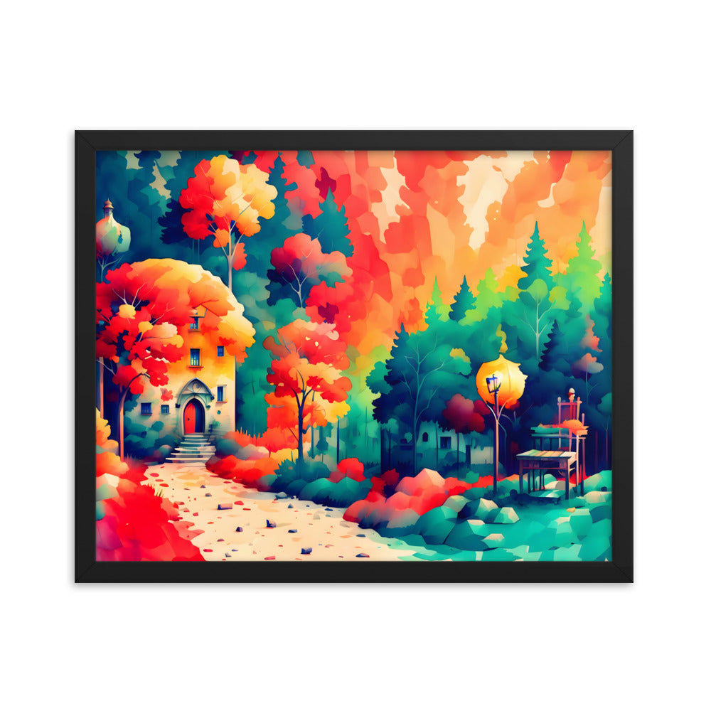 Autumnal Abode Framed Art Print