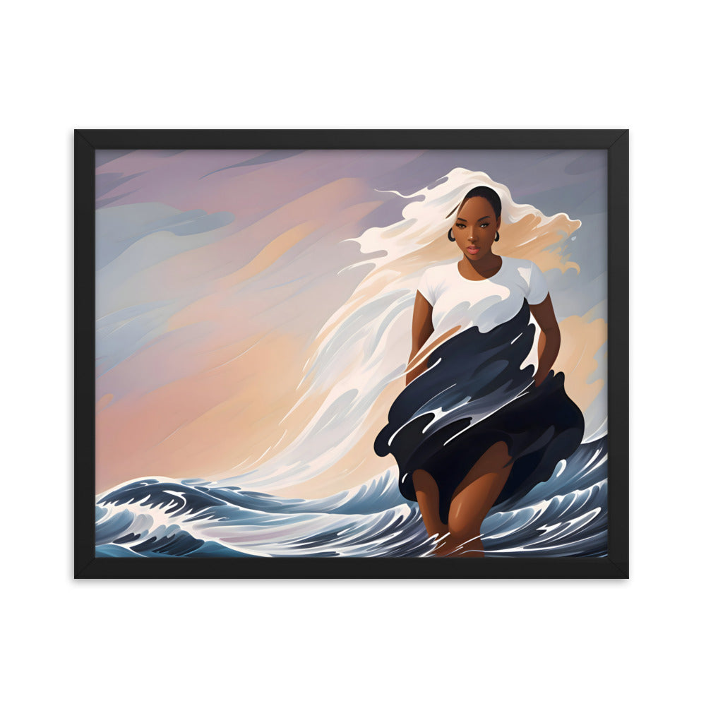 Ebony Waves Framed Art Print