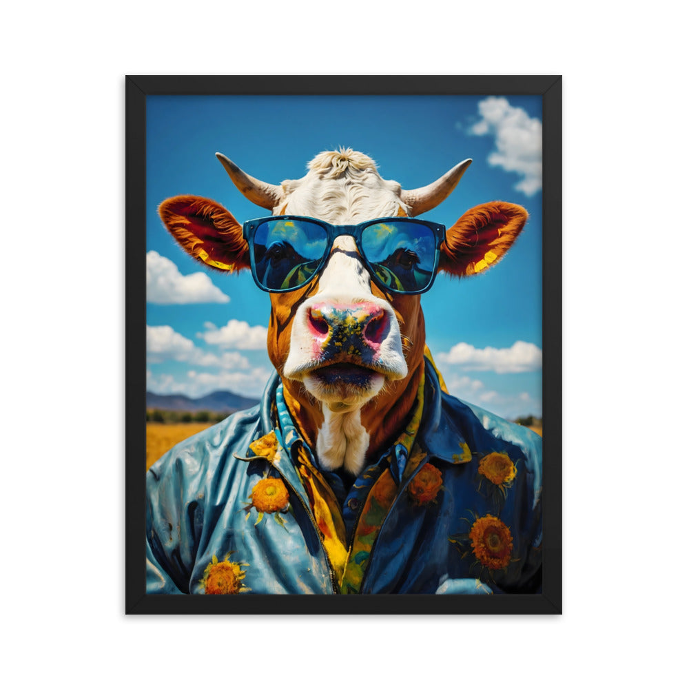 Moo-vin' in Style Framed Art Print