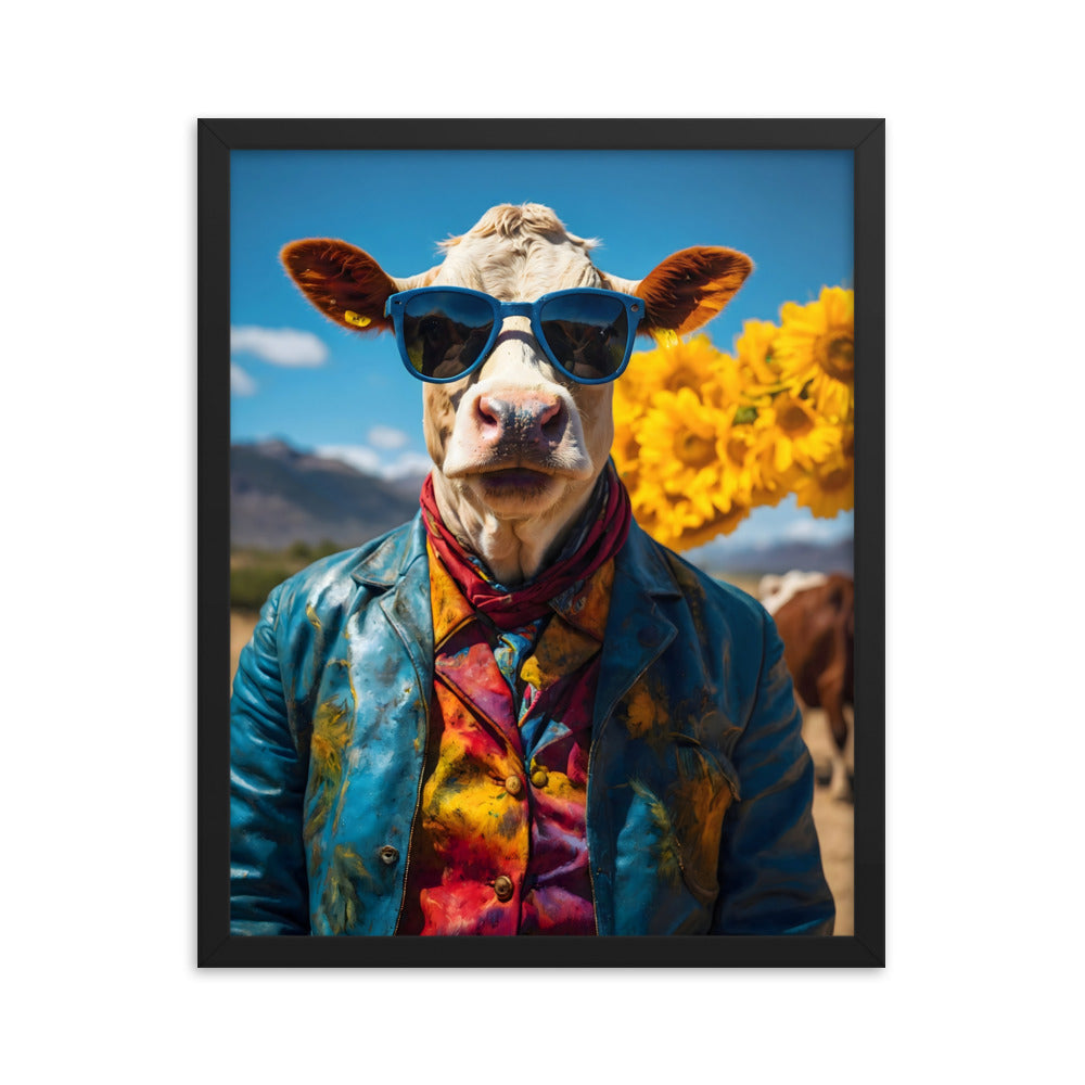 Sunny Moo-d Framed Art Print