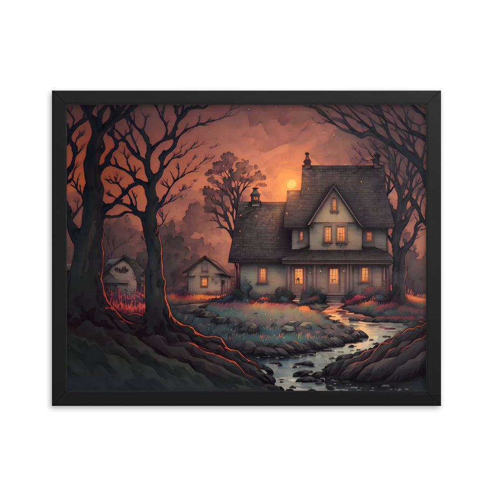 Twilight on the Farm Framed Art Print