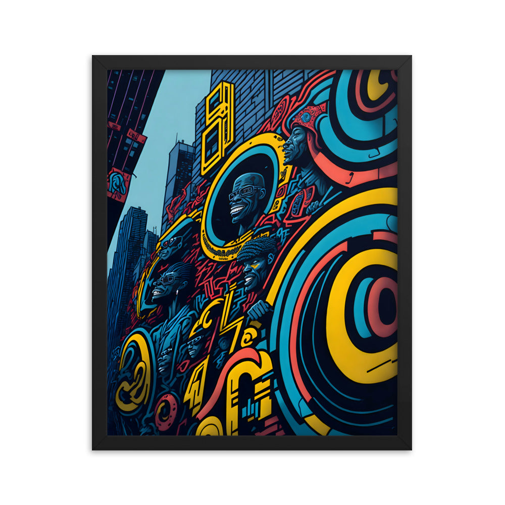 Faces of the City Framed Art Print