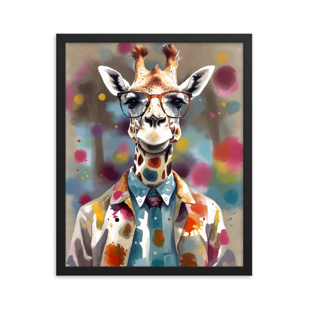 Long Neck Gentleman Framed Art Print