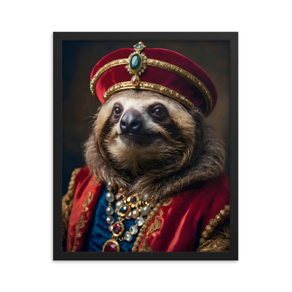 Sloth in Silks Framed Art Print