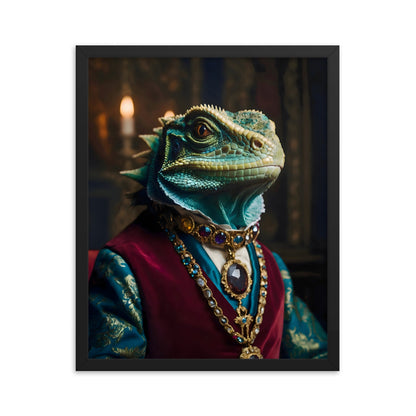 King Lizard Framed Art Print